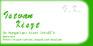 istvan kiszt business card